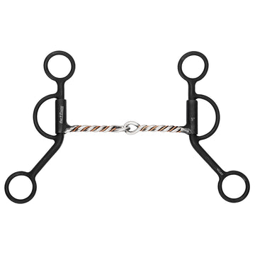 BAR H EQUINE Western Antique Argentine Shank Bit with Twisted Wire Mouthpiece